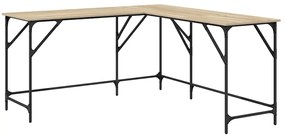 837583 vidaXL Бюро, дъб сонома, 149x149x75 см, инженерно дърво