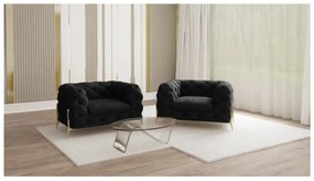 Черно кадифено кресло Chelsea Bis – Ropez