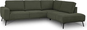 Тъмнозелен шенилов ъглов диван (десен ъгъл/L форма) Amsterdam – Scandic