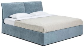 Синьо тапицирано двойно легло с място за съхранение и включена подматрачна рамка 160x200 cm Thessa Pillow – Bonami Selection