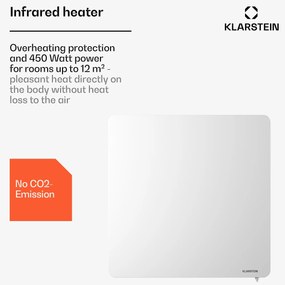 Klarstein Wonderbeam 450 Hybride Иннфрачервен отоплител 60 x 60 см 450 W, Седмичен таймер Дистанционно управление