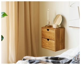 На няколко нива стенен рафт от масивен дъб в естествен цвят 18 cm Townsville – House Nordic