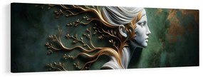 Картина на платно – Жена с клони като символ на растеж
