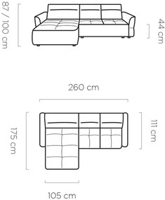 Ъглов диван Morello Mini-Ekrou-Right