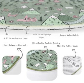 Зелен детски килим ø 80 cm Comfort - Mila Home