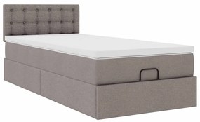 3311591 vidaXL Османска легло с матрак, таупе, 90x190 см, плат