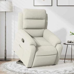 3205101 vidaXL Изправящ стол реклайнер, Кремав, кадифе