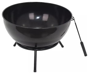 Преносимо огнище за дърва 57x30 см черно