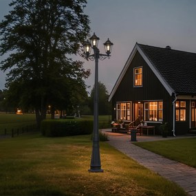 Класически външен стълб черен 217 см IP44 - New Haven Hammered