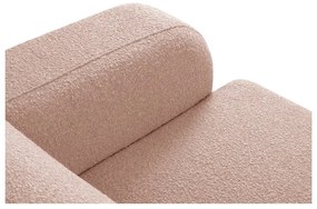 Розов ъглов диван от плат букле (ляв ъгъл) Molino - Micadoni Home