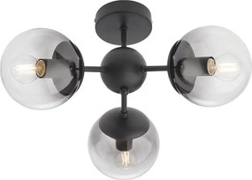 Redo 01-2176 - Полилей на тръба SEMIA 3xE14/28W/230V черен/опушен