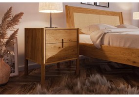 Дъбово двойно легло с ратанова табла 140x200 cm Pola - The Beds