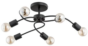 Повърхностно монтиран полилей HELIX 6xE27/15W/230V черен