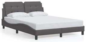 3208180 vidaXL Рамка за легло без матрак Zadar, сива, 140x190 см изкуствена кожа