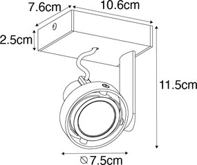 Модерен таванен прожектор бял, въртящ се и накланящ се GU10 50mm - Master