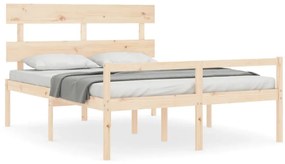 3195361 vidaXL Легло за възрастни с табла, 160x200 см, масивно дърво