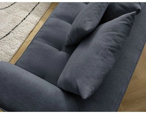 Тъмносин шенилов ъглов диван (ляв ъгъл/L форма) Whesley – Bobochic Paris