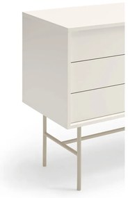 Нисък скрин с плъзгащи се врати в светлосиво и кремаво 140x91 cm Nube - Teulat