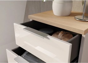 Кремав гланцов висок/тесен шкаф за баня 39x112 cm Tavira – Germania