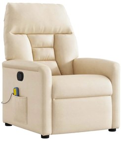 4015575 vidaXL Масажен наклоняем стол, бежов, микрофибърен текстил
