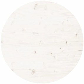 833674 vidaXL Плот за маса, кръгъл, бял, Ø90x3 см, бор масив