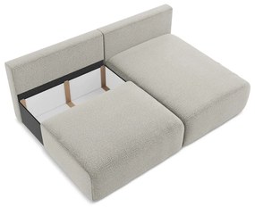 Светлосив разтегателен ъглов диван с място за съхранение (десен ъгъл) Kalena – Makamii