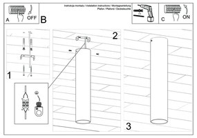 Черно таванно осветително тяло Castro - Sollux