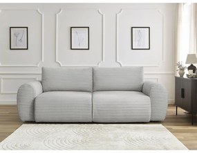 Светлосив разтегателен диван от рипсено кадифе 257 cm Lucien – Bobochic Paris