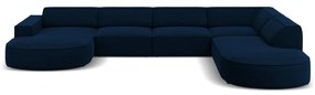 Ъглов диван от синьо кадифе (десен ъгъл) Jodie - Micadoni Home