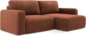 Теракотен шенилов сгъваем/с място за съхранение ъглов диван (десен ъгъл) Kona – Makamii