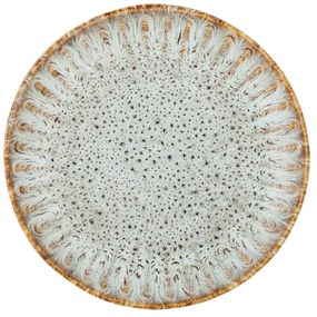Синя/бежова глинена чиния за сервиране ø 17 cm Fleur – Bloomingville