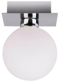 Лампа за таван в сребристо със стъклен абажур 10x10 cm Oden - Candellux Lighting
