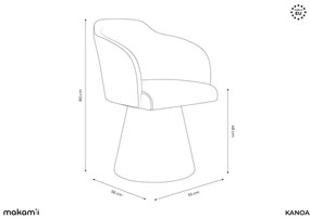 Тапициран трапезен стол в цвят горчица Kanoa – Makamii