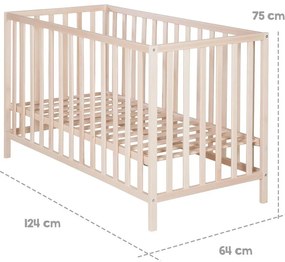 Детско легло в естествен цвят 60x120 cm Cosi - Roba
