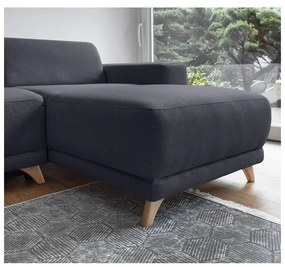 Антрацитен разтегателен/с място за съхранение ъглов диван Classy Sophie – Miuform