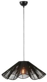 Черна висяща лампа с абажур от юта ø 60 cm Nami - Markslöjd
