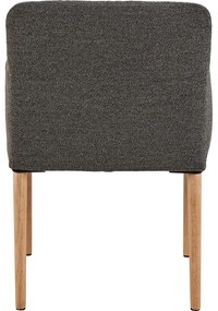 Сив тапициран трапезен стол с подлакътници Zoe – Actona