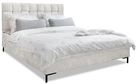 Кремаво тапицирано двойно легло с включена подматрачна рамка 180x200 cm Eve – Miuform