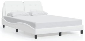 3208171 vidaXL Рамка за легло без матрак Zadar, бяла, 120x200 см, изкуствена кожа