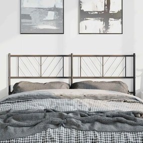 372211 vidaXL Метална табла за глава, черна, 135 см