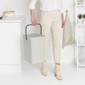 Кош за разделно събиране на боклук Brabantia Sort&Go 1005521, 25 л, Дръжка, Възможност за стенен монтаж, Светлосив