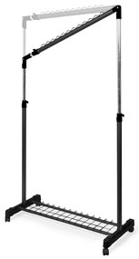 Черна метална телескопична/на колелца стойка за дрехи Under Stairs – Compactor