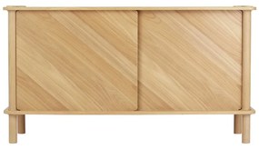 Скрин от масивен дъб с плъзгащи се врати в естествен цвят 135x73,5x48 cm Italic – UMAGE