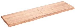 363721 vidaXL Стенен рафт светлокафяв 180x50x(2-6) см обработен масивен дъб
