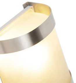 Модерна стенна лампа за открито от неръждаема стомана с датчик за движение IP44 - Mira