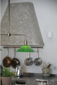 Зелено/в месингов цвят метално висящо осветително тяло със стъклен абажур Vela – Markslöjd