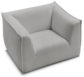 Светлосиво кресло от прежда с примки от букле Giorgia – Bobochic Paris