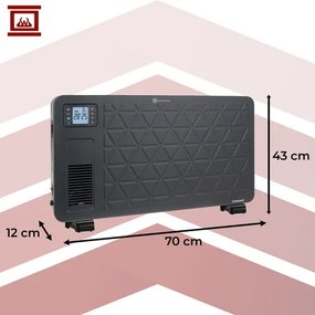 Електрически конвектор Kaminer Ziflo 2300W — С WiFi управление, термостат и дистанционно, черен
