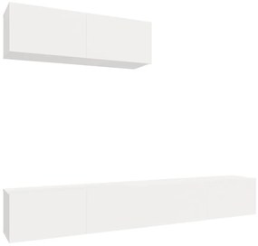 3114478 vidaXL Комплект ТВ шкафове от 3 части, бял, инженерно дърво