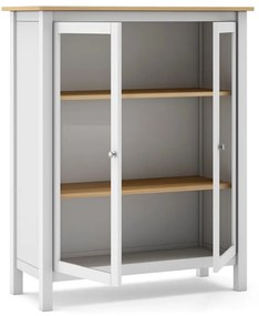 Витрина от бяла/естествена борова дървесина 90x110 cm Misti - Marckeric